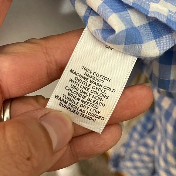 5 for 25 Belle Sky Off the Shoulder Blue Gingham Checkered Strappy 100% Cotto XL - Picture 6 of 6